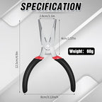 Lasnten 12 Pack Mini Needle Nose Pliers Bulk, 5 Inch Small Long Nose Pliers with Side Cutter, Spring Loaded Thin Needle Precision Tool for Crafts Jewelry Making Tiny Project DIY (Black)