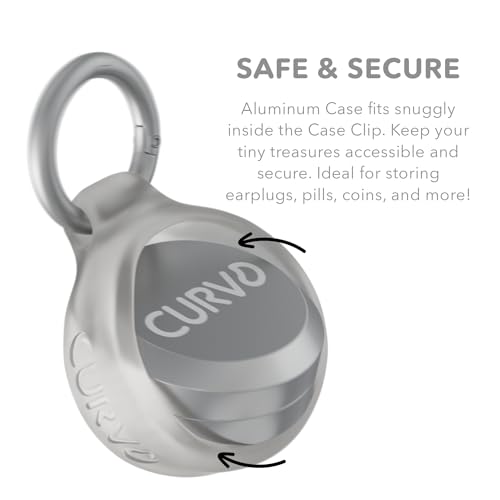 CURVD Premium Carrying Case Durable Travel Keychain Container, Medicine Pill Organizer, Travel Pill Box, Small Waterproof Holder for Pills, Earplugs, Compatible with Loop, Vibes & Eargasm - color: Cloud