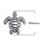 JGFinds 3D Turtle Charm Spacer Beads - 28 Pack of Silver Tone DIY Jewelry Making Supplies; Necklace or Bracelet Bead, Beach Tortoise for Handmade Jewelry or Keychains