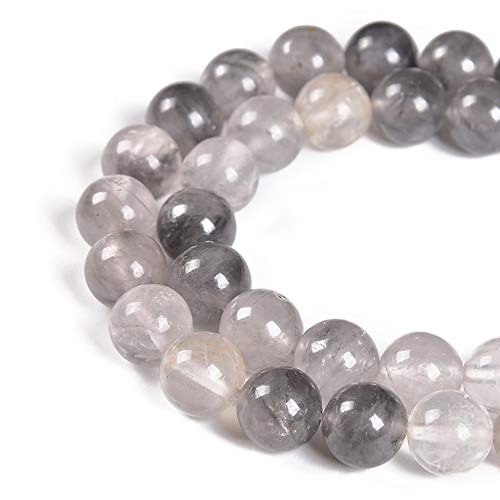 90pcs 4mm Natural Cloudy Quartz Crystals Gemstone Round Spacer Loose Stone Beads for Jewelry Making 15.5" 1 Strand (Cloudy Quartz Crystals, 4mm 90Beads) - color: Cloudy Quartz Crystals, size: 4mm 90Beads
