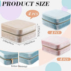 Kenning 12 Pcs Small Velvet Travel Jewelry Box Mini Jewelry Case Portable Organizer Pouch Bridesmaid Proposal Gift for Women(Square) - style: Square