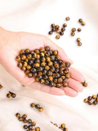 Jovivi 8mm Natural Tiger Eye Gemstone Beads for Jewelry Making,96pcs Energy Healing Crystals Polished Round Smooth Stone Beads,Genuine Real Stone Beads for Bracelet Necklace - color: Tiger Eye