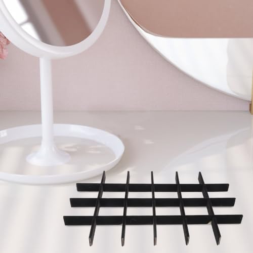 Jewelry Tray Organizer Divider Adjustable Black Velvet Insert for Display Cases Scratch Resistant Compartments Jewelry Boxes Inserts for Efficient Storage, 24 Inner Grids, Each Grid 5.2cm X 5.2cm