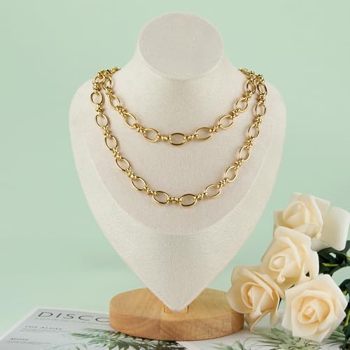 UMAOKANG 2 Meters Gold Plated Jewelry Chain for Jewelry Making Stainless Steel Rolo Chain Link with Jewelry Supplies Findings - color: Rolo (Gold)