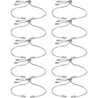 Sureio 10 Pieces Adjustable Slider Bracelet for Jewelry Making Bracelet Chains for DIY Jewelry Making Findings Extender Chains with Rhinestones Ends for Women (Silver) - color: Silver