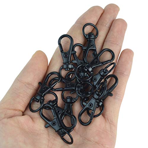 50 pcs Swivel Clasps Lanyard Snap Hook,cnomg Metal Swivel Lanyard Snap Hook Lobster Claw Clasp (Black) - color: Black, size: 1.2 inches
