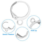 210Pcs Round Leverback Earring Hooks Hypoallergenic French Earring Hooks Round French Ear Wire with Open Loop Hook for DIY Earrings Designs Jewelry Making Findings(7 Colors)