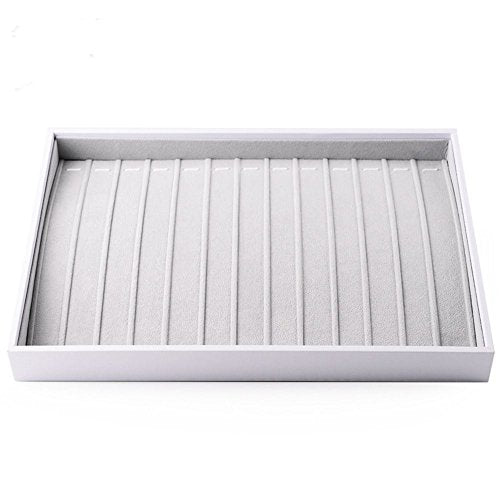 Oirlv Velvet Stackable Jewelry Trays Necklace Display organizer Storage Tray(13 Grids Necklace) - size: 13 Grids Necklace