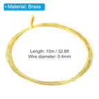 PATIKIL Half Hard Brass Wire, 4Pcs 26Gauge/0.4mm Diameter 10m/32.8ft Pure Craft Wire for Jewelry Making Beading Garden Plants - size: 26Gauge/0.4mm