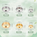 PH PandaHall 220pcs 6 Styles 18K Gold Spacer Beads with Large Hole Stainless Steel Smooth Round Spacer Beads, Flat Round Donut Metal Beads for Jewelry Bracelet Necklace