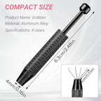 Piercing Ball Grabber Tool, 4-Claw Stainless Steel Jeweler Pick Up Tools,Septum Ball Screw Tool for Piercing Changing/Removal/Holder,Earring Pearl Grabber for Jewelry/Electronic Component - color: 1pc Silver, 1pc Black