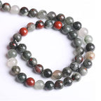 HAAMIIQII 90pcs 4mm Natural African Bloodstone Beads Round Loose Gemstone Beads for Jewelry Making Strand 15 Inch - color: African Bloodstone, size: 4mm 90pcs