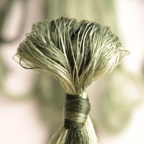100% Nature Mulberry Handmade Embroidery Silk Thread Woven Jewelry Accessory Artificial Flowers Cross Stitch Floss DIY Sewing Kits 6 Gradient Colors 22m Each (40) - color: 40