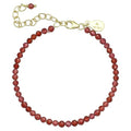 Faceted Bracelet for Women, Certified 925 Sterling Silver with 18K Gold Vermeil Healing Crystal Bracelets for Women - Crystals and Healing Stone Bracelet Women Jewelry for Gift - color: Garnet