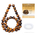 Natural Stone Beads Round Genuine Real Stone Beading Strand Loose Gemstones DIY Smooth Bead for Bracelet Necklace Earrings Jewelry Making (Yellow Tiger's Eye, 10mm 36 Pieces) - color: Yellow Tiger's Eye, size: 10mm 36pcs