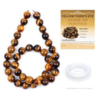 Natural Stone Beads Round Genuine Real Stone Beading Strand Loose Gemstones DIY Smooth Bead for Bracelet Necklace Earrings Jewelry Making (Yellow Tiger's Eye, 10mm 36 Pieces) - color: Yellow Tiger's Eye, size: 10mm 36pcs