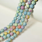 MJDCB Natural Stone Beads 10mm 35pcs Round Rainbow Stone Loose Gemstone Bead Charms for Jewelry Making Bracelet Necklace Earring Pendant - color: Rainbow Stone, size: 10mm