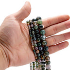 BEADIA Natural India Agate Stone Round Loose Semi Gemstone Beads for Jewelry Making 10MM 38PCS - color: India Agate, size: 10mm