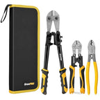 GRENPRO 3-Piece Bolt Cutter Pliers Set, 14" Heavy Duty Bolt Cutter, 8" Mini Wire Cutter, 8" Cable Cutter with Carrying Bag, Cr-V Blade for Metal, Key, Lock, Craft & Hard Wire, Screw, Chains Hand tool - style: 3-Piece Bolt Cutter Set