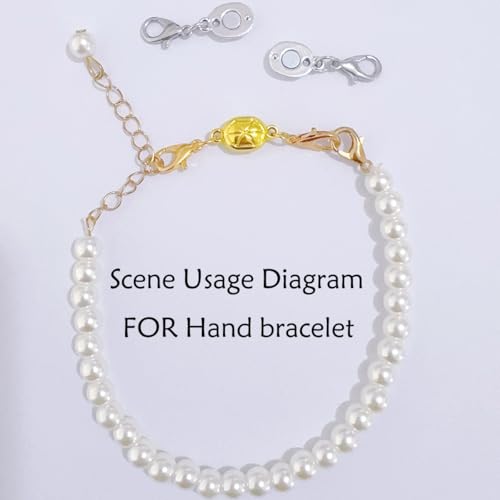 Magnetic Necklace Clasps and Closures-Magnetic Necklace Clasp Set, Double Locking Design, Gold and Silver (4pcs Gold Silver) - color: 4pcs gold silver