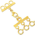 Dailyacc Lucky Necklace Layering Clasp 18K Gold and Silver Multi Strand Clasps for Stackable Necklaces - color: 1Pcs Gold 3 Clasp