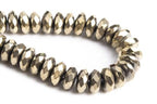 Full Strand 5-6x3MM Champagne Gold Tone Hematite Beads Faceted Rondelle Gemstone Loose Beads Fast Free Supply