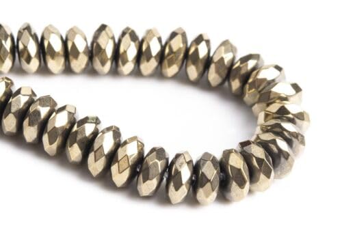 Full Strand 5-6x3MM Champagne Gold Tone Hematite Beads Faceted Rondelle Gemstone Loose Beads Fast Free Supply