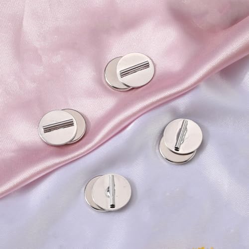 4 Pairs Mini Magnetic Pin Brooch Converters, Magnetic Clasps for Clothing Metal Pin Backs Almost Invisible Magnet Pin Converter for Hijab Scarf Shawls Thin Fabric