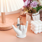 PUDDING CABIN Mothers Day Gifts for Mom Wife, Hand Ring Holder - I LOVE YOU - Wedding Ring Stand, Rings Display, Rings Organizer, Birthday Engagement Gifts for Women, Men, Couple, Home Decor - style: I Love You