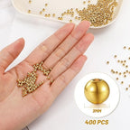 400pcs 3mm 18K Gold Filled Spacer Beads for Bracelets, Necklace, Earring - Seamless Small Gold Round Circle Beads for Bulk Making Supply - size: 3mm-400pcs