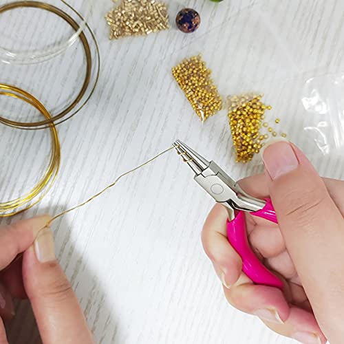 SPEEDWOX Mini Round Nose Pink PVC Handle Pliers - 3" Jewelry Making & Wire Wrapping DIY Craft Hobby Supplies - style: 3" Round Nose Pliers