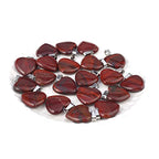 LE SKY 20 Pcs natural stone pendants heart shape healing stone charms for jewelry making - color: rainbow stone