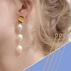 TOAOB 200pcs Eye Pins 2 Inch Brass Findings Gold Silver Open Head Pins for DIY Crafts Necklaces Bracelets Earrings Jewelry Making - size: 50mm