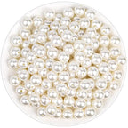 Pearl Beads for Craft, Anezus 200pcs Ivory Faux Fake Pearls, 12 MM Sew on Pearl Beads with Holes for Jewelry Making, Bracelets, Necklaces, Hairs, Crafts, Decoration and Vase Filler - size: 12 MM