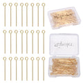 100pcs 50mm 14K Gold Filled Eye Pins DIY Crafts Beads Charms Earring Bracelet Jewelry Making Accessories Supplies - color: Gold Eye Pins, size: 50mm
