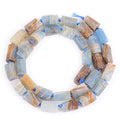 GEM-Inside 27Pcs 8x12mm Natural Blue Calcite Quartz Gemstone Faceted Freeform Tube Column Chakra Beads for Jewelry Making Full 15" Strand Power Energy Healing Stone - color: Blue Calcite
