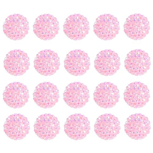20mm Rhinestone Beads for Pens, 20pcs Chunky Large Spacer Bead for DIY Pens Phone Chain Keychain Candy Sparkle Bling Ball Beads Bulk(Pink) - color: AB Pink 20MM 20PCS, size: 20MM