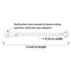 3 Pcs Necklace Extender, 925 Sterling Silver Extension for Jewelry Necklace Bracelet Anklet Extenders for Women Jewelry Making Chains 2 inch, Silver - color: 3 Silver Extension Chains