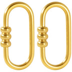 2 Pcs Locking Carabiner Small, Oval Jewelry Carabiner, Gold Carabiner Clasp, Metal Carabiner Necklace for DIY Necklace Bracelets Jewelry Making Hook (Gold, Style5) - color: 2 Pcs-Gold, Style6
