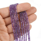 3mm Amethyst Faceted Gemstone Round Loose Beads Strand 15.5-16" DIY Jewelry Making - color: Amethyst
