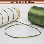 LUSTEMBER 2 mm x 330 Feet Satin Nylon Cord, Silky Smooth Nylon String for Jewelry Making Bracelet Necklaces Beading Thread Rattail Macrame Kumihimo Chinese Knot Craft - size: Green