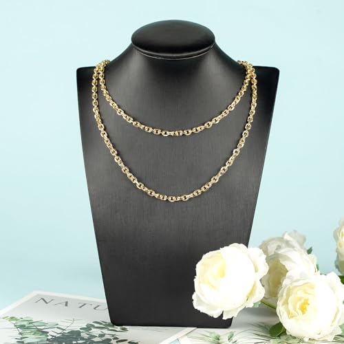 YOUBEIYEE 5 Meters 18K Gold Plated Jewelry Chains Bulk Diamond Cut Cable Chain Link Light Gold Chain Necklace DIY for Men and Women - color: Cable