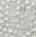 200PCS 8mm Glass Beads for Jewelry Making Soild Black Round Loose Beads for Bracelets DIY Crafts (Transparent) - color: Transparent