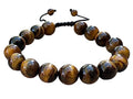 GAF TREASURES Grade A ++ Gemstone Round Bead Adjustable Bracelet 10mm, Genuine Crystal Bead Bracelet, Gift for Men & Women - color: Tiger Eye