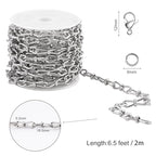 SMYHTGLIF 6.5 Feet Silver Stainless Steel Chain for Jewelry Making DIY Craft Twisted Chain Jewelry Making Supplies Findings - color: Twisted Silver