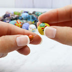 Assorted Glass Beads for Jewelry Making Adults, Bulk Glass Beads for Crafts, Lampwork Murano Bead Mix for Bracelets and Necklaces, Crafting Beads Supplies Kit, Large & Small Beads