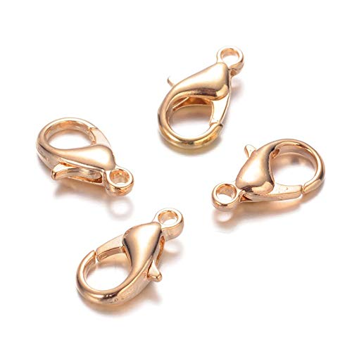 HDSupplies 100 Pieces - Lobster Clasps - KC Gold Tone - 14x8mm / 1.8mm Hole - color: KC Gold Tone, size: 14x8mm