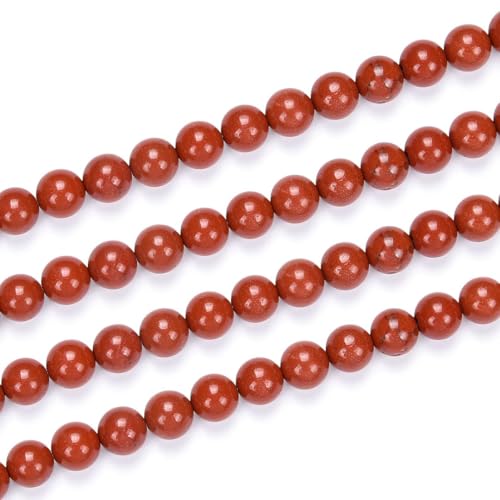 90pcs Adabele Natural Grade A Red Jasper Healing Gemstone 4mm (0.16 inch) Small Round Beads Gem Stone Spacer for Craft Jewelry Making GF33-4 - color: Grade a Red Jasper, size: 4mm (90pcs/1 Strand)