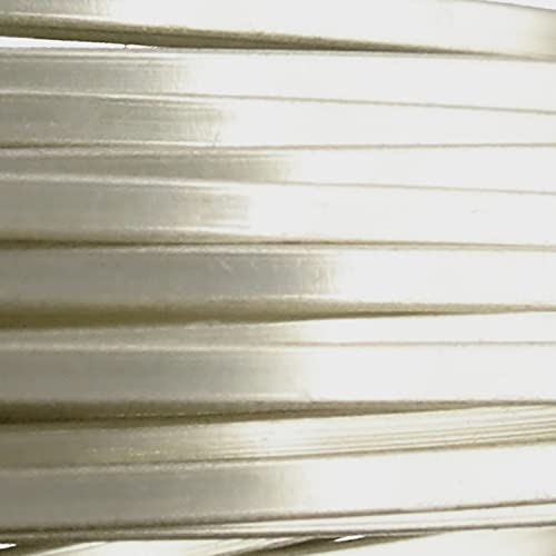 The Beadsmith Half-Round Craft Wire - Medium Temper Beading Wire, Silver Color, 21 Gauge, 4 Yards