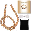 Stone Beads, 45pcs Matte Picture Jasper, 8mm Round Loose Beads for Jewelry Making, Bracelets, with Bag, String & Card - color: Matte Picture Jasper, size: 8mm